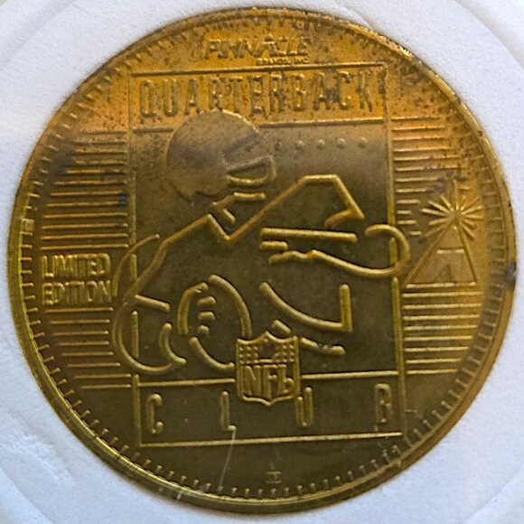 Scott Mitchell #19 Detroit Lions 1996 Pinnacle QB Club Vintage NFL Coin - Picture 4 of 4